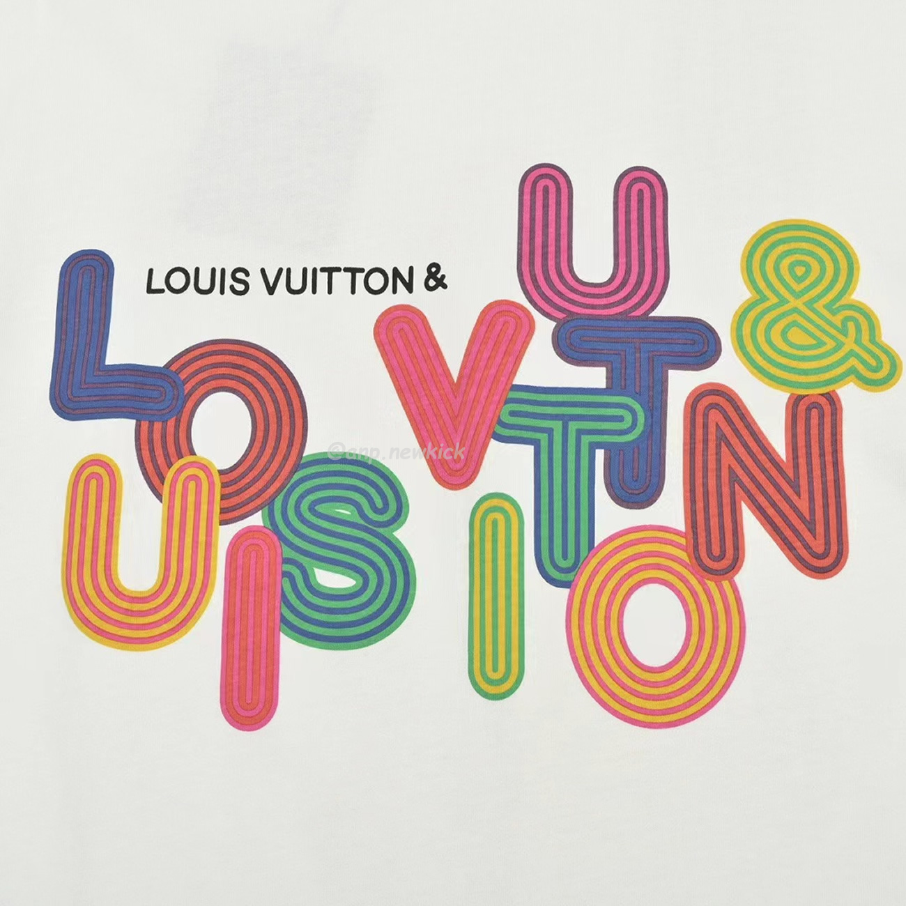 Louis Vuitton Colorful Letter Printed Short Sleeves T Shirt (4) - newkick.cc